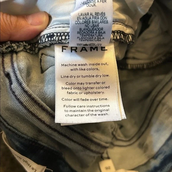 FrameTie Dye Grunge Le High Skinny Crop Jeans Women’s Size 26 - Picture 6 of 15